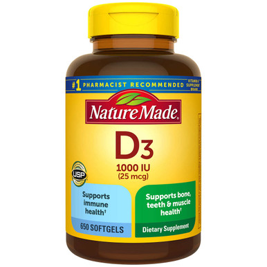 Natur gemacht Vitamin D3 25 mcg., 650 Softgels