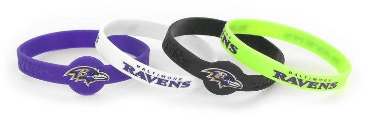 Aminco USA – NFL Baltimore Ravens Silikon Armbänder, 4-Packung
