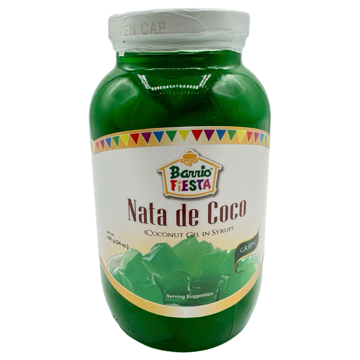 Barrio Fiesta Nata De Coco – (Kokosgel in Sirup) – Grün – 24 OZ