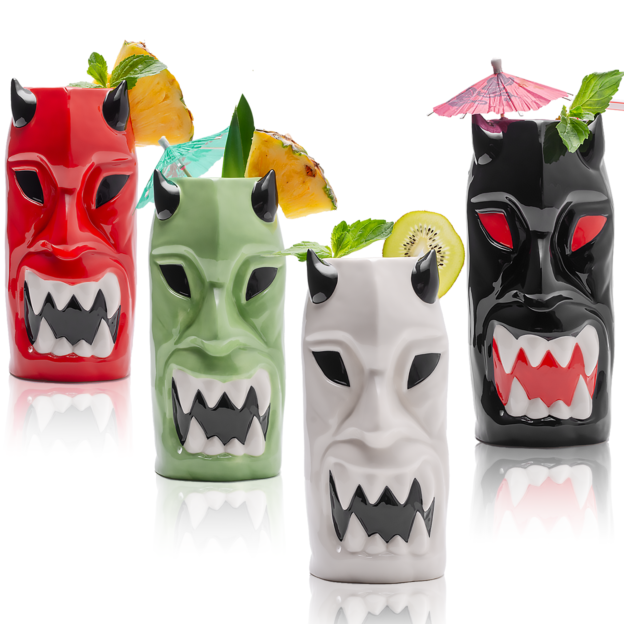 Lemonsoda – Tassen mit Keramikhorn Tiki Hawaiian