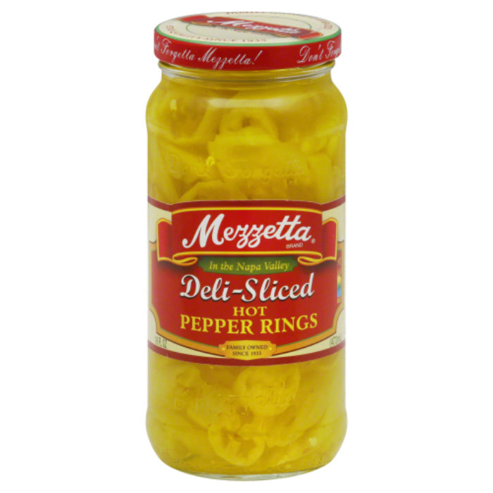 Mezzetta – Pfeffer Banane Hot geschnitten, 16 Oz – Packung mit 6 Stück