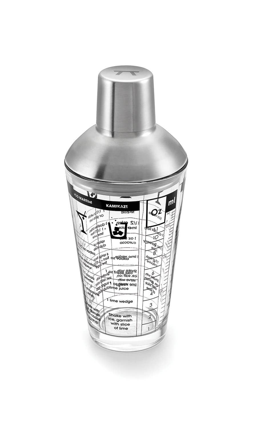 Outset Glas / Edelstahl, Cocktail-Rezept Shaker