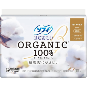 Sofy Hadaomoi Damenbinden aus Bio-Baumwolle 23cm Heavy Day Use No Wings 16 Pads – Hergestellt in Japan – Tokyo Sakura Mall