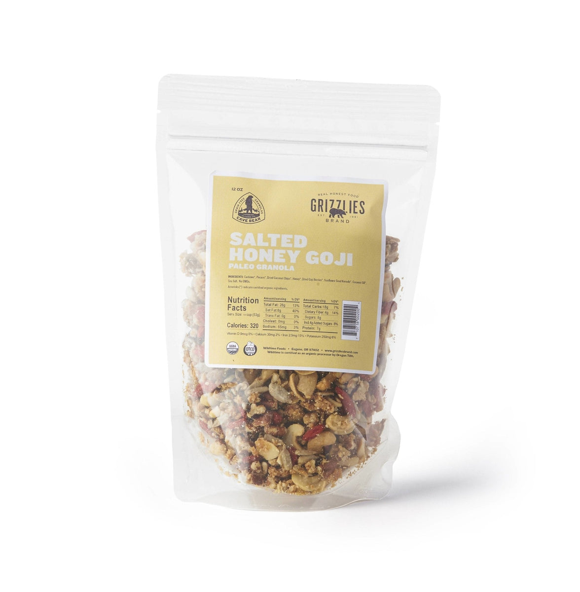Gesalzener Honig Goji Paleo Granola Taschen – 12 x 12oz