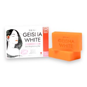 Geisha weiß – klassisch – Narbe und Makel – Seifenriegel – 2 Packungen – 130 g