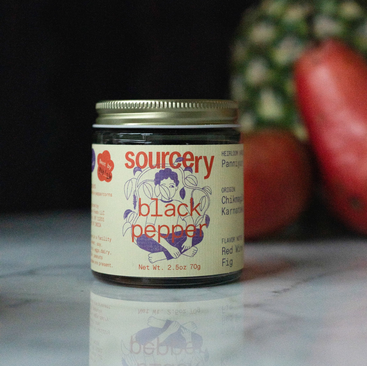 Sourcery schwarzer Pfeffer – 6 Gläser x 1 Gehäuse