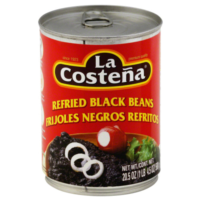 La Costeña Refried Schwarz Beans, 20,5 oz – Packung mit 12 Stück