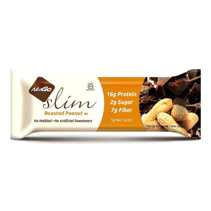 Nugo Bar Slim geröstete Erdnuss 1,59 Oz – Packung mit 12