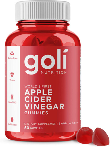 Goli Apfelessig Gummy Vitamine, Glutenfrei, Vegan, Vitamin B9, B12, Rote Bete, Granatapfel, 60 Stück