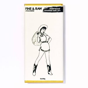 Fine and rohe dunkle Schokolade Alderwood geräucherte Meersalzriegel, Bio (70% Kakao / Kakao) – 10 bar x Gehäuse – 2oz