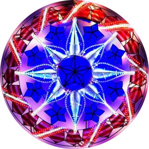 Philippines Christmas Capiz Parol Lantern Star USA Design 2 (Tala) rot / weiß / blau led show – Größe 24