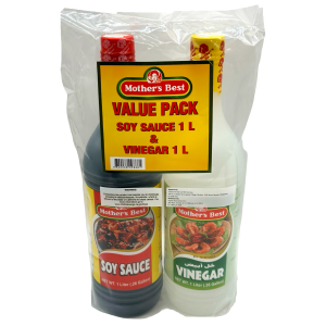 Mother’s Best – Value Pack – Sojasauce 1L & Essig 1L – 2 Liter