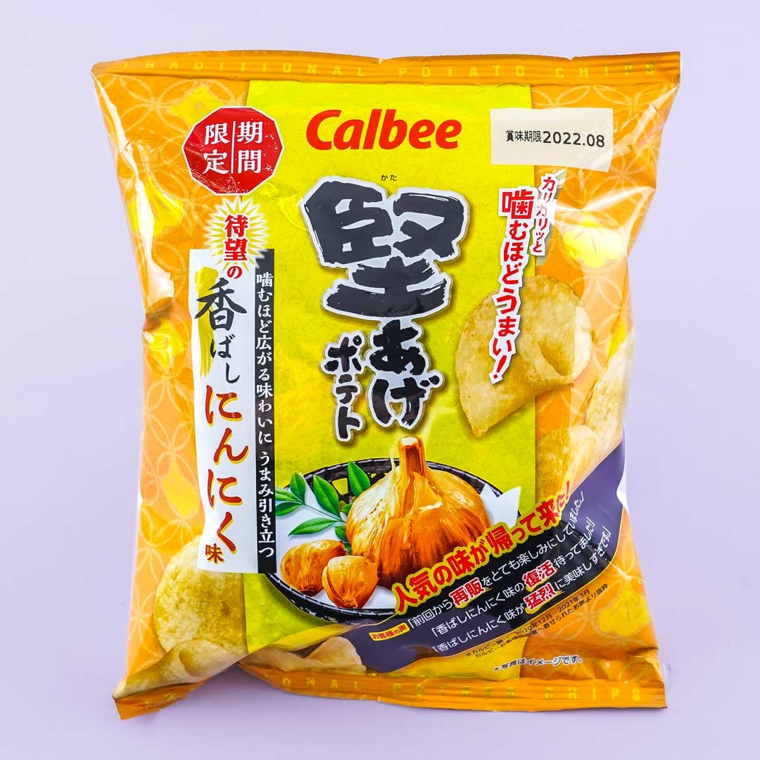 Calbee Kata-age Kartoffelchips – Duftender Knoblauch