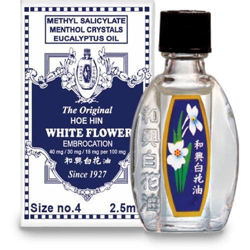 Hoe Hin – Weiß Flower – Embrocation – Methyl Salicylate – Menthol Kristalle – Eukalyptusöl – Größe No 4 – 2.5 ML