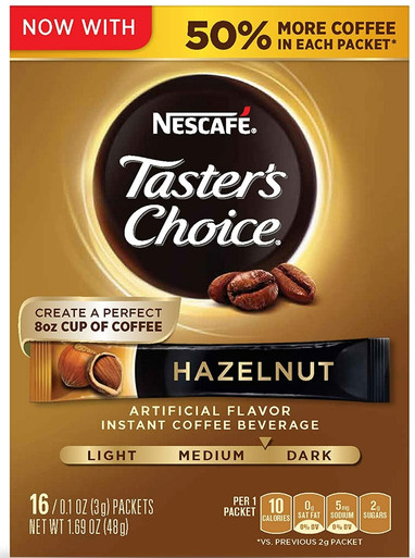Nescafe Taster's Choice Haselnuss Instant-Kaffee-Packets, 16 Stück