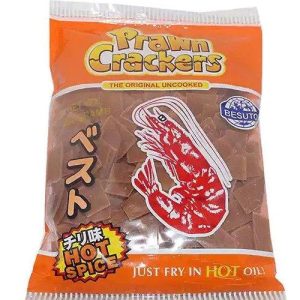 Besuto heiße Gewürze – Garnelen Cracker aromatisierte Chips – das Original – ungekocht – besuto – nur in heißem Öl braten – 250 g