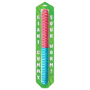 Giant Sour Fruchtgummi Worm Blaue Himbeere & Kirsche – 2 lb