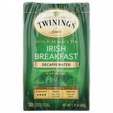 Twinings Entkoffeiniert Irish Frühstück Tee, 20 Beutel – Packung mit 6