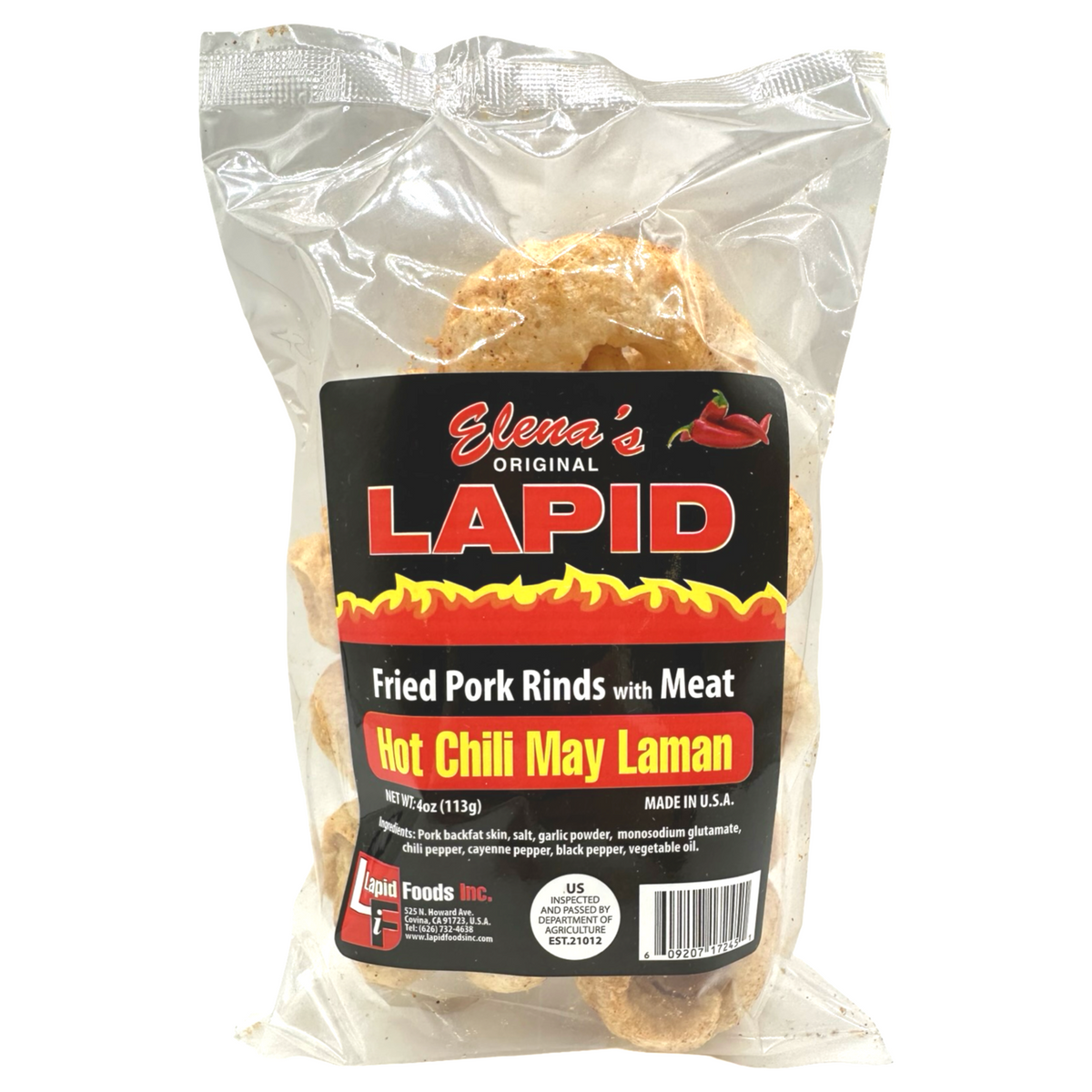 Lapid – Chicharon heiße Chili – kann laman – 4 oz