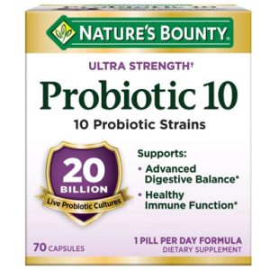 Natur Bounty Ultra Strength Probiotic 10, 20 Milliarden lebende Kulturen, 10 probiotische Sorten, 70 Kapseln