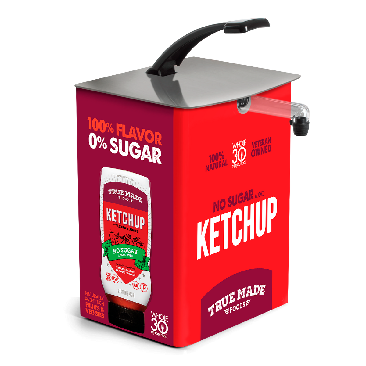 True Made Foods Kein Zuckerketchup – 3 Gallonen Tasche-in-Box Bulk