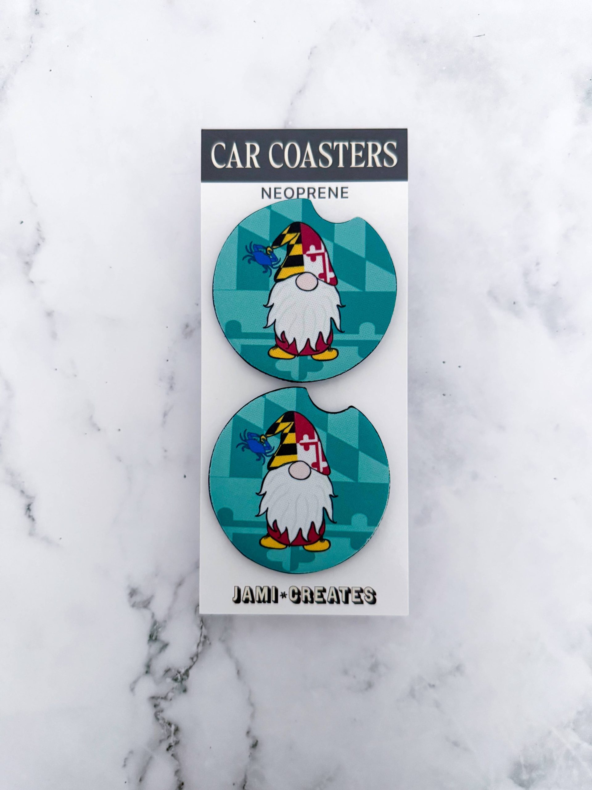 Jami Creates Petrol Maryland Gnome Auto Untersetzer