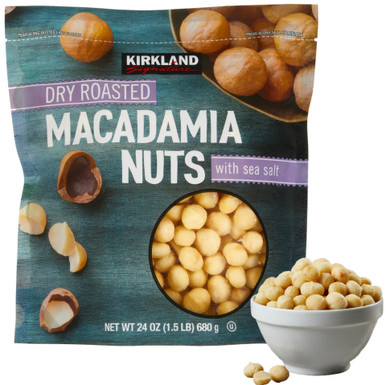 Kirkland Trocken Geröstete Macadamia Nüsse mit Meersalz, 24 oz (1,5 lb)