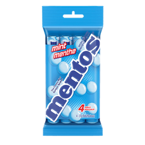 Mentos weich und kaubar Mint Bonbonrolle Minze, 14 Stück (Packung mit 4) (importiert aus Israel)