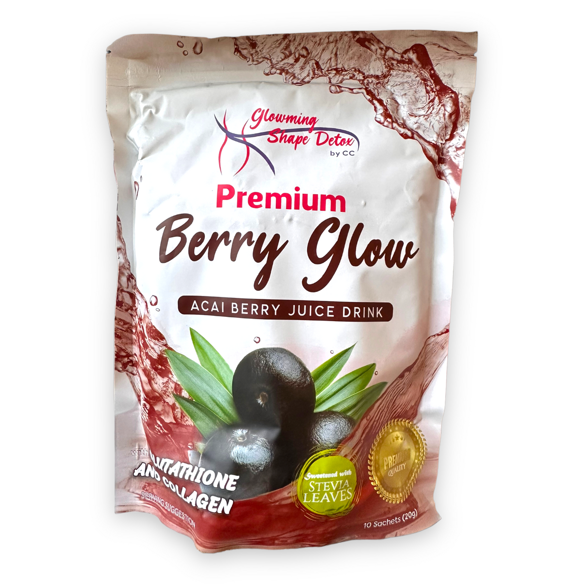 Glowming Shape Detox von CC – Premium Berry Glow – Açaí Berry Juice Drink 10 x 20g
