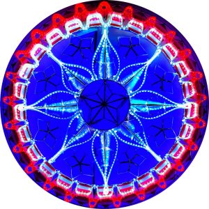 Philippines Christmas Capiz Parol Lantern Star USA Design 1 (Tala) rot / weiß / blau led show – Größe 24