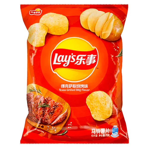 Lays Texas Grilled 70g – CHINA (Fall von 12)