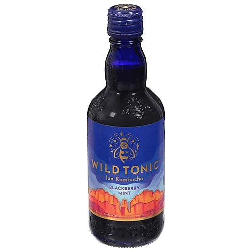 Wild Tonic – Brombeere Minze Kombucha, 12 fl oz – Packung mit 12