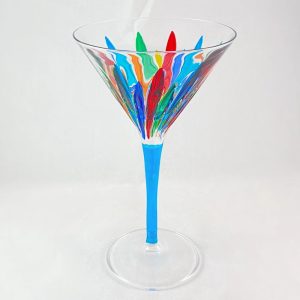 verzauberte Martini-Brille, handbemalter italienischer Kristall