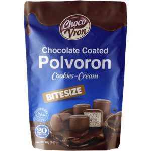 ChocoVron Schokolade beschichtet – Polvoron – Kekse und Sahne – Bissgröße – 20 Stück – 80 g