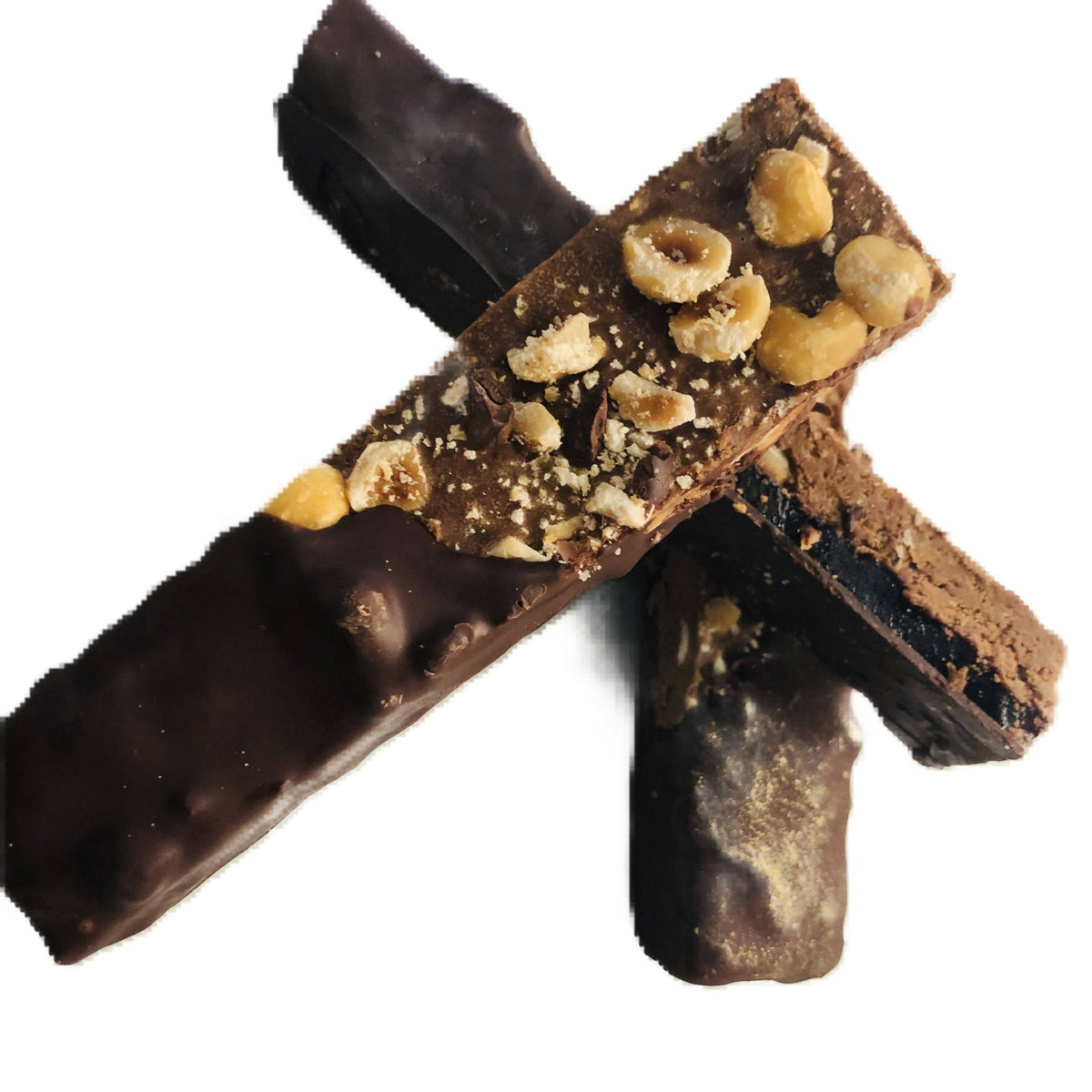 Zucker, Butter, Schokolade Haselnuss Brombeere Crunch Schokolade Bar – 6 x 1 Stück