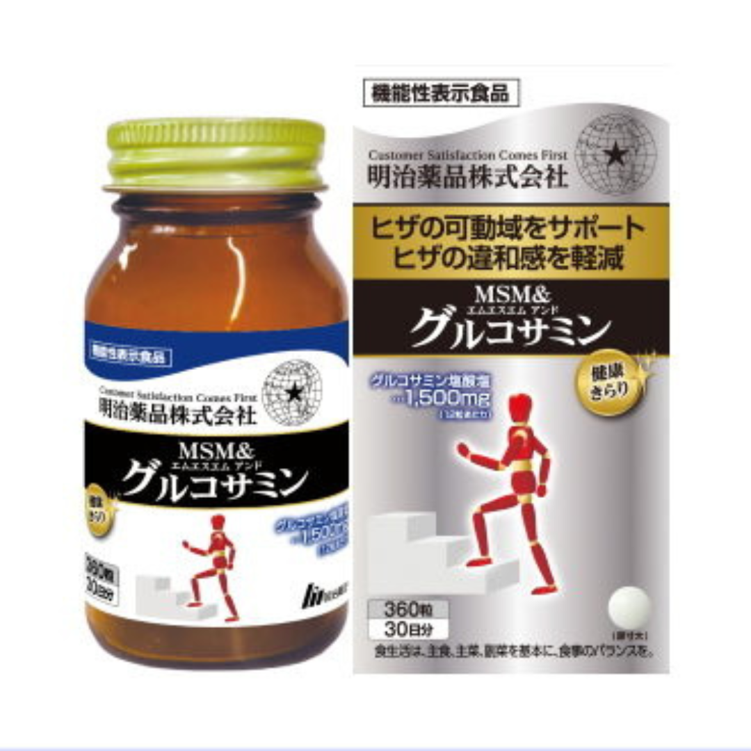 Kenko Kirari MSM-Enhanced Glucosamin 360 Tabletten (12 Tabletten täglich) Hergestellt in JAPAN Meiji Yakuhin