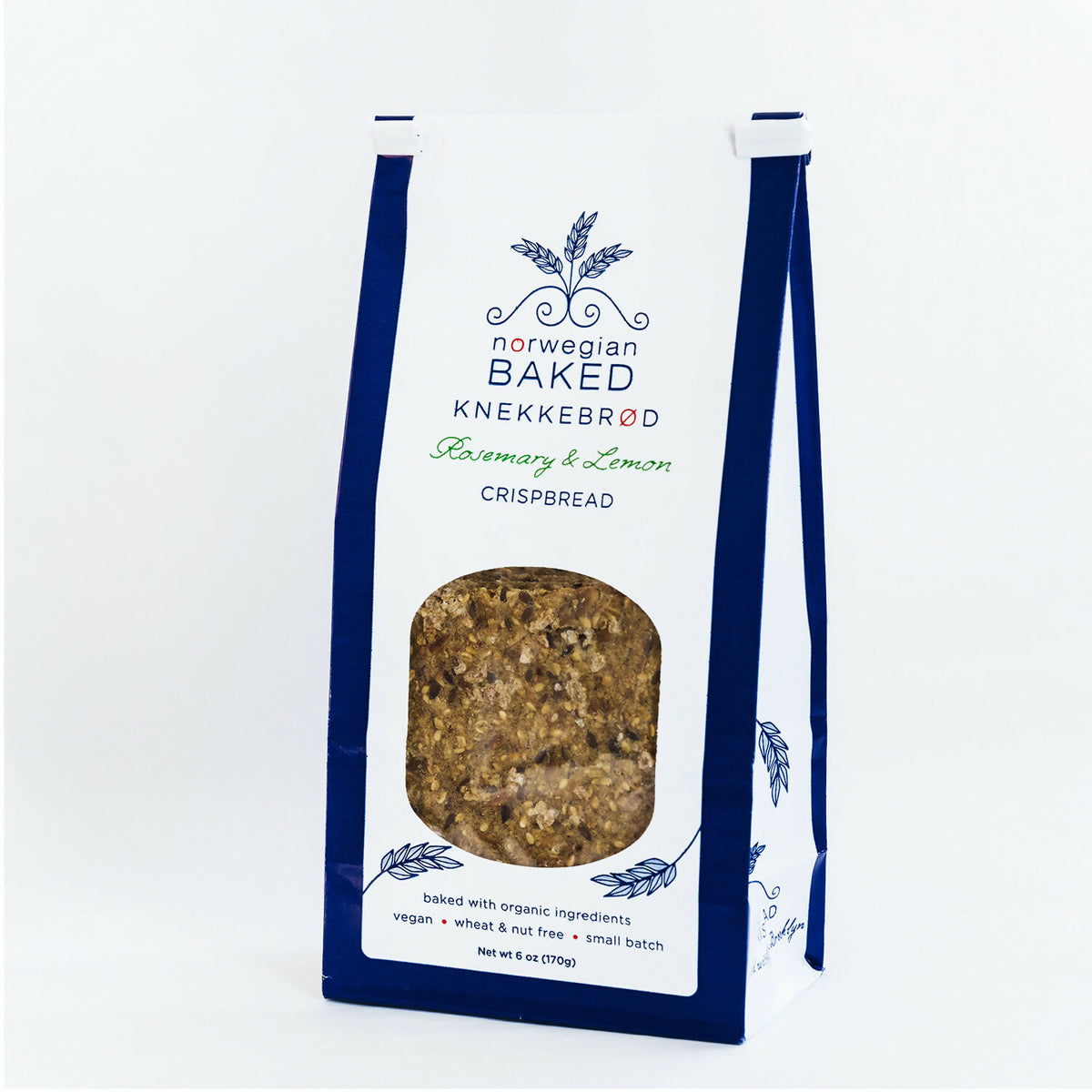 Norwegian Baked Rosmarin & Zitrone Knekkebrød Nordic Crspbread Tasche – 12 Beutel x 6 Unzen Fall
