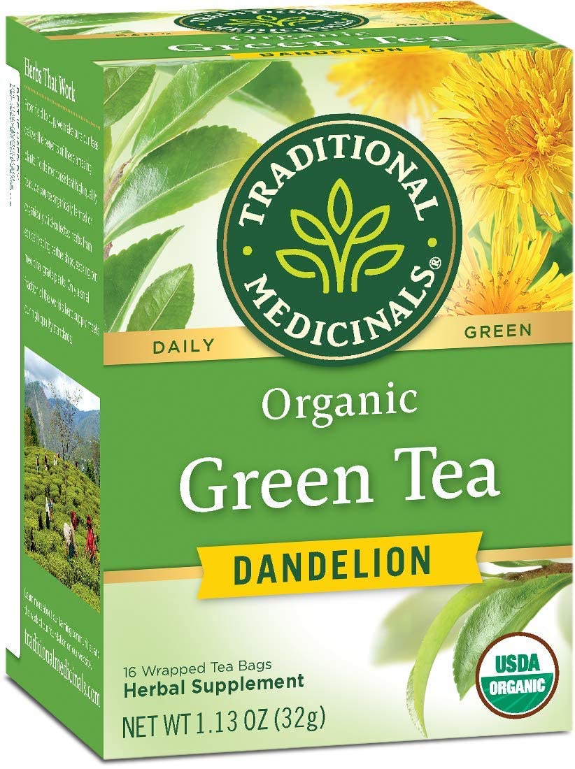 Traditional Medicinals Löwenzahn grüner Tee, 16 Beutel – Packung mit 6