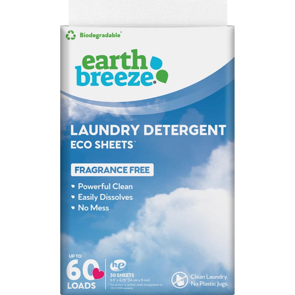 Earth Breeze – Waschmittel Eco Sheets Duftfrei, 30 Blatt