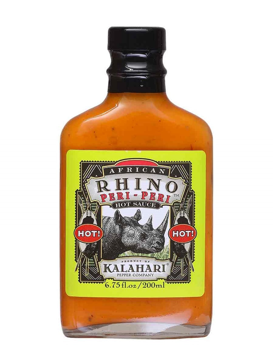 Chilisauce African Rhino Peri Peri Pfeffer Hot 6,75 oz Flasche Hitze 9