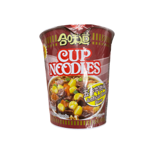Nissin Cup Nudeln künstlichen Rindfleischgeschmack