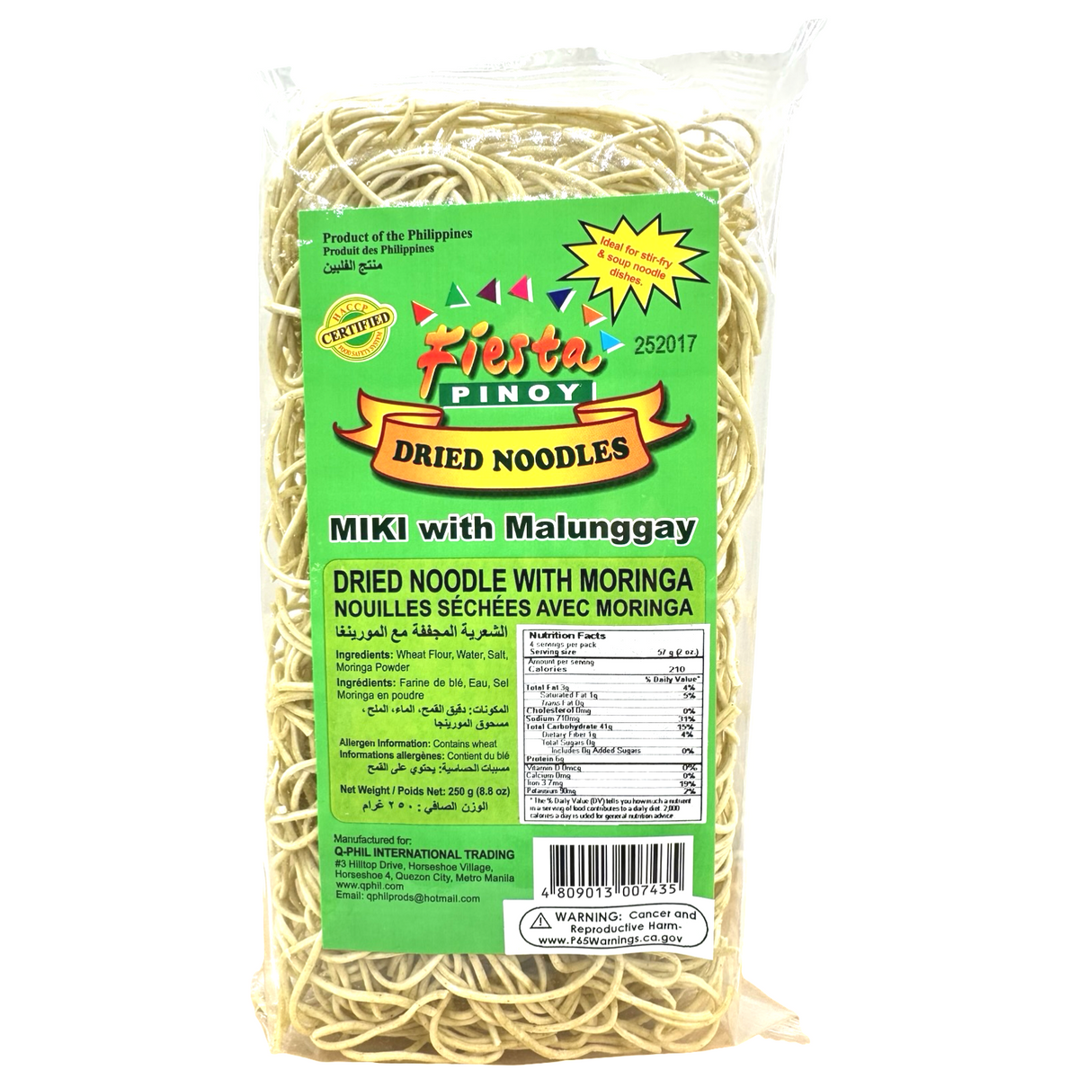 Fiesta Pinoy – getrocknete Nudeln – MIKl mit Moringa – 250 G