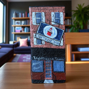 linda amtmann handbemalte Ziegel- Leuchtturm