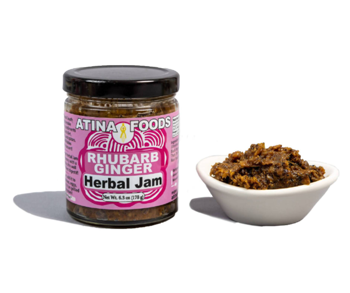 Rhabarber Ingwer Kräuter Marmelade – 12 Gläser x 6oz