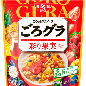 Nissin, “Goro Gura” Irodori Kajitsu, Gemischte Früchte Granola, 360g in 1 Beutel