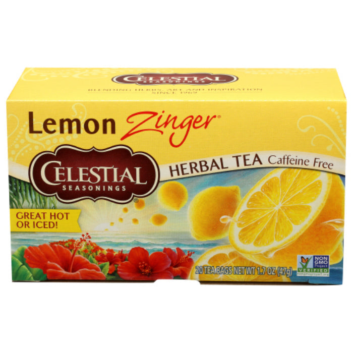 Celestial Seasonings Kräutertee Zitrone Zinger, 20 Beutel – Packung mit 6