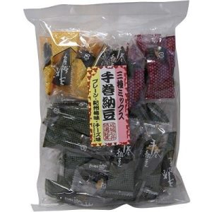 Seijo Ishii, Temaki getrockneter Natto-Snack, gerollt mit Meer Unkraut, Nori, Basis, Ume und Käse Geschmack gemischt, – 170g