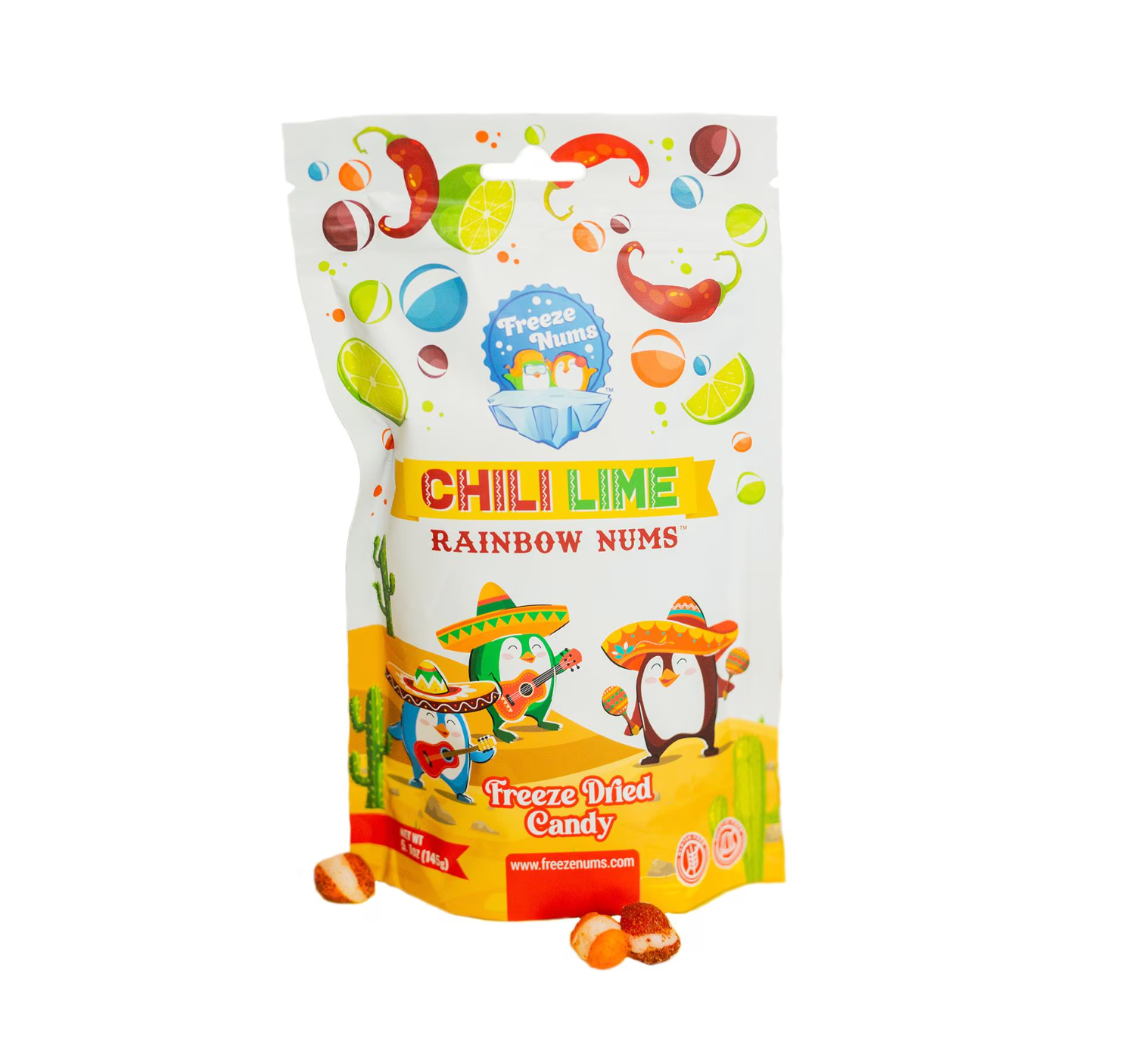 Chili Limette Freeze getrocknete Regenbogen Zahlen