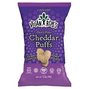 vegan robs milchfreie Cheddar-Puffs, lecker & knusprig Snack