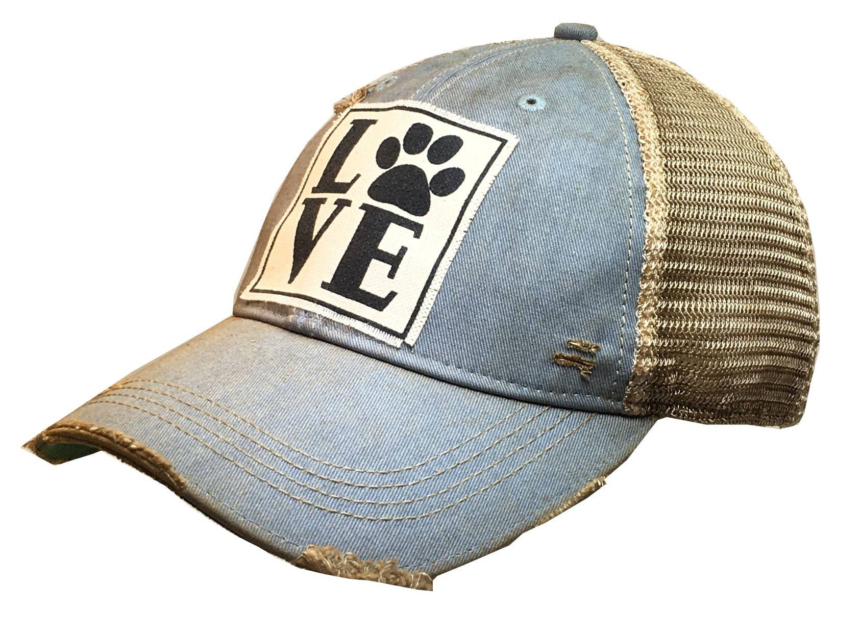 Vintage Life Liebe (PAW) Distressed Trucker Kappe